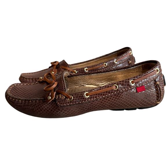 Marc Joseph Cypress Hill Driving Moccasins Loafer Mocha Gold Snake 7 - Picture 2 of 12